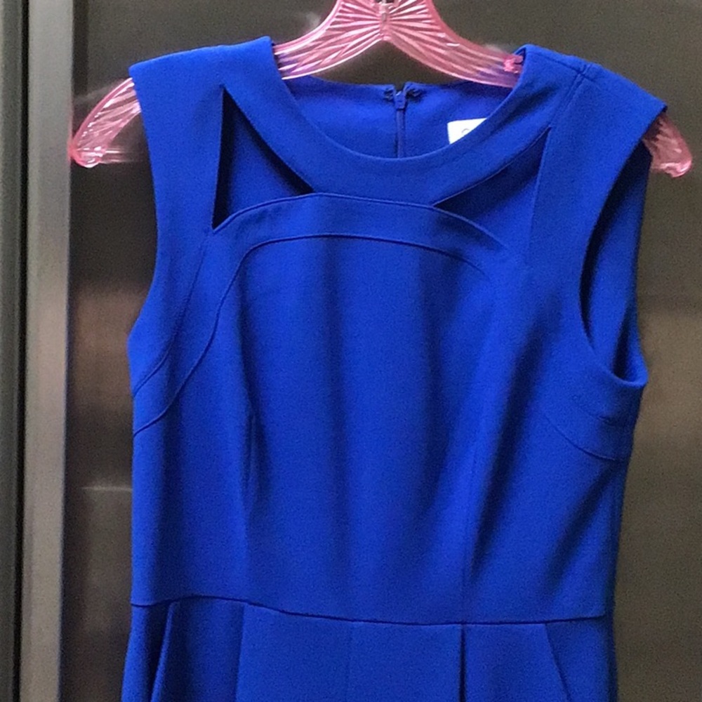 Calvin Klein Blue Asymmetrical Sheath Dress